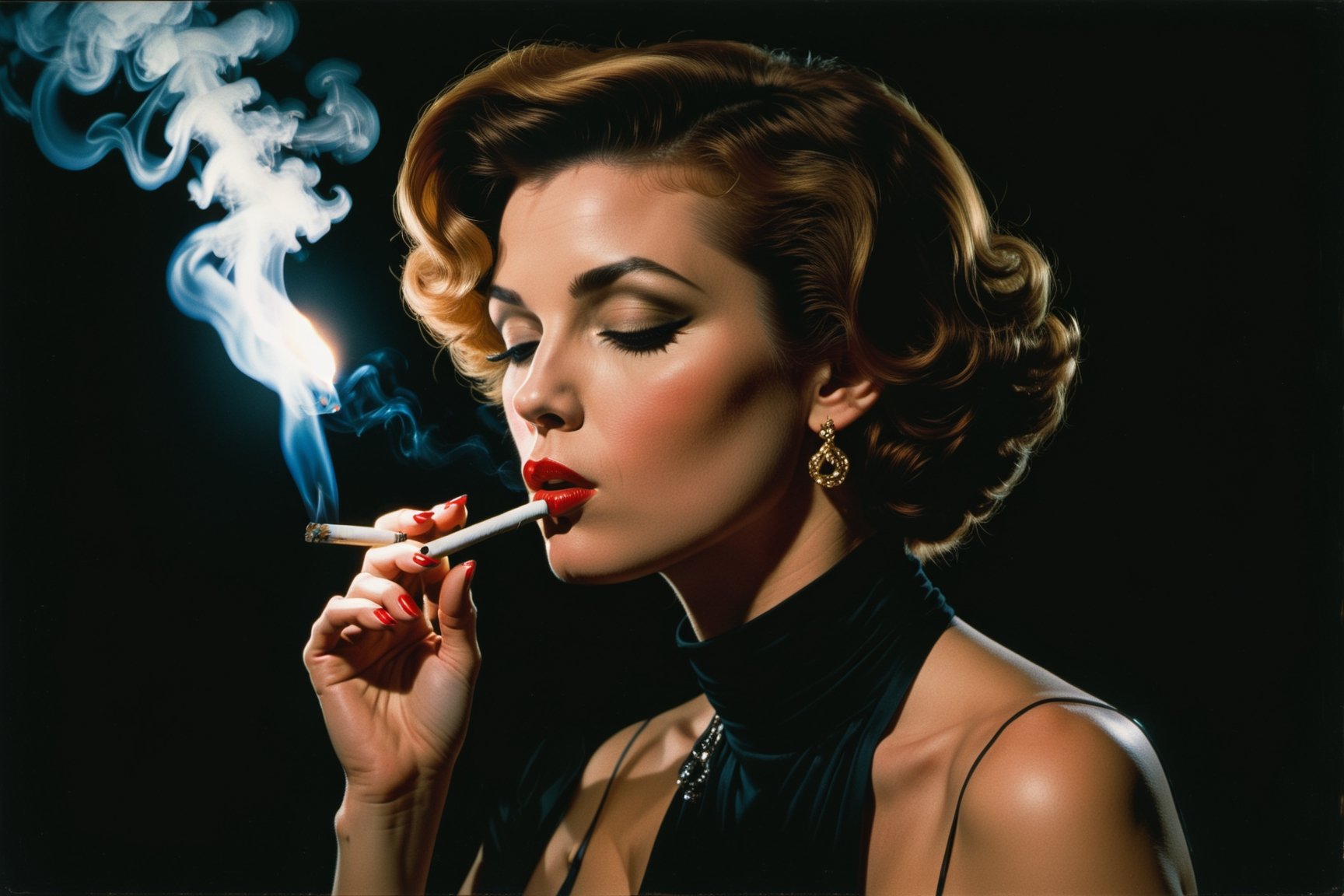 Vintagecore,  art style by Adam Hughes,  Oil painting by doorskim on Tensor.Art