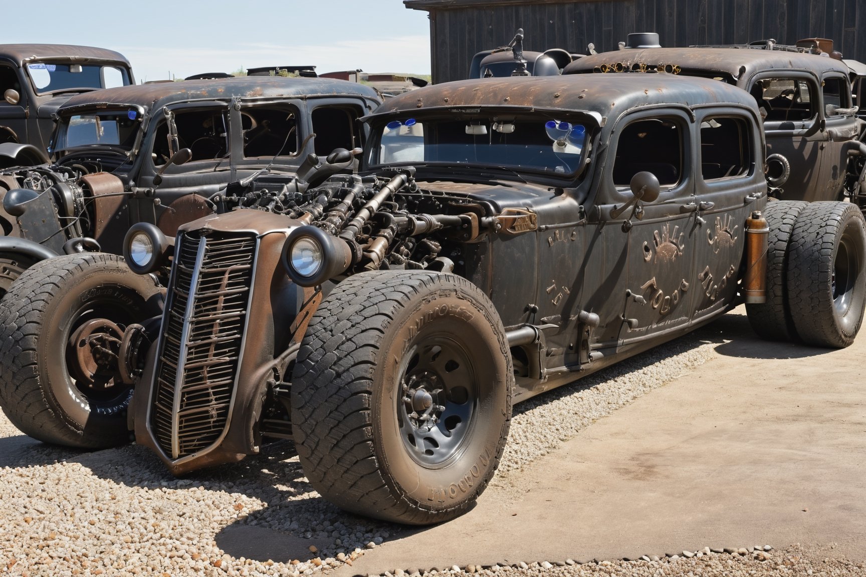 A limousine, completely rusty,more detail XL,rat_rod