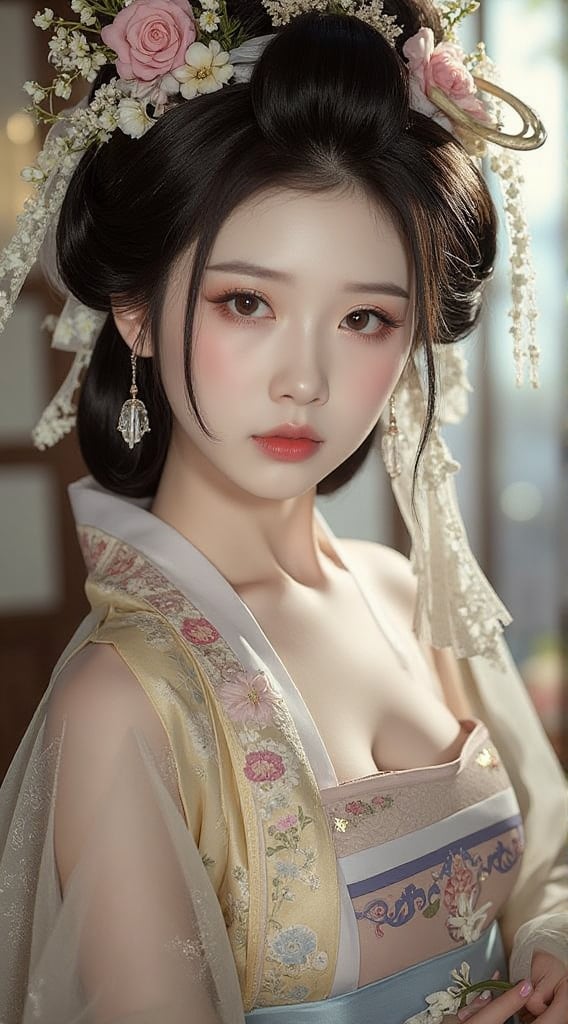 hanfu,1girl,solo,Masterpiece, photography, realism, detailed, 4K, official art,