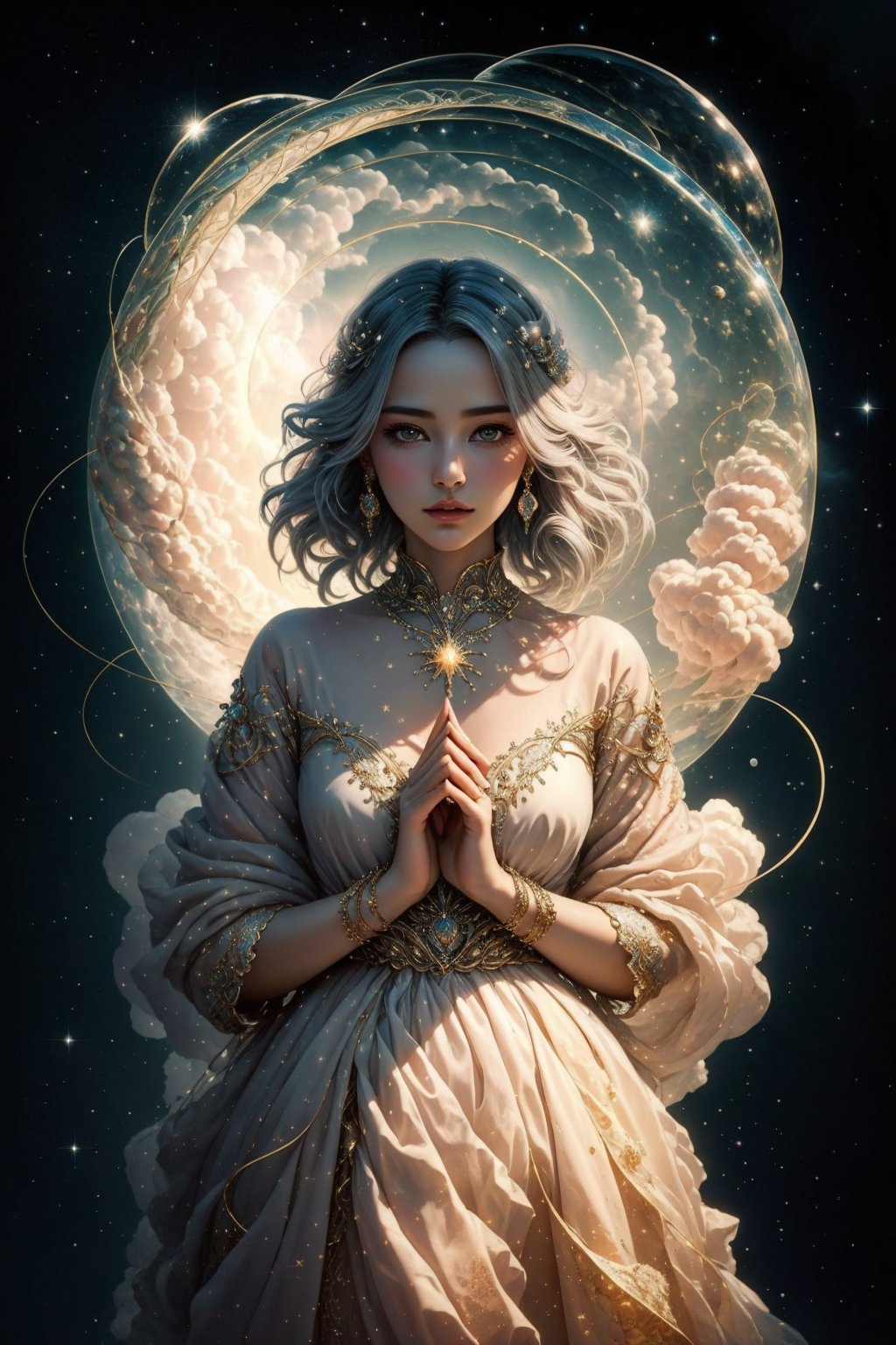 In a soft-focus background,  a mystical aura envelops the enigmatic subject in a beautiful girl minimalist artwork,  a sin...