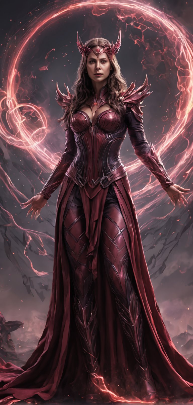 (extremely detailed 8k wallpaper),  a medium full body photo of scarlet witch ,  intricate by viper_66789(akr) on Tensor.Art