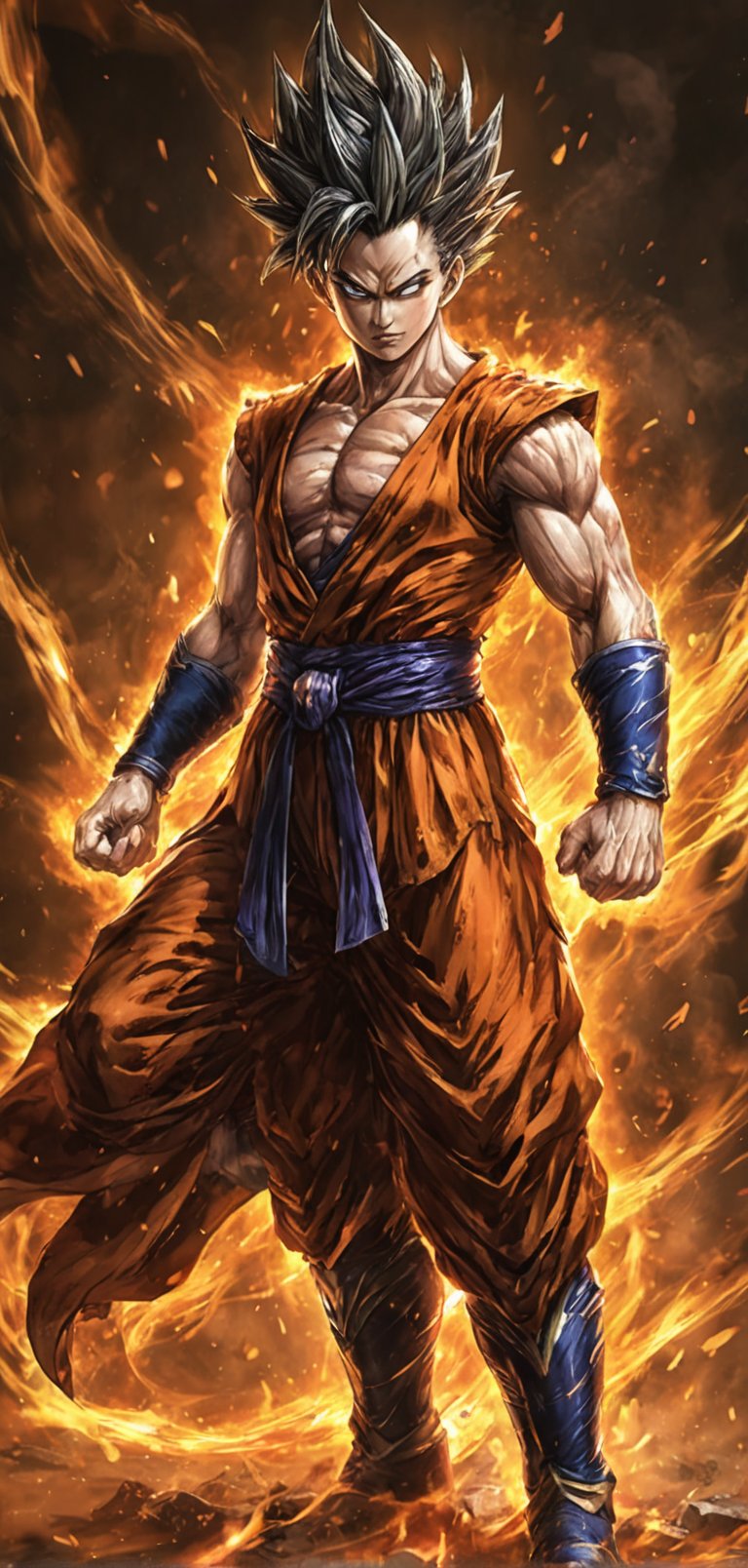 (extremely detailed 8k wallpaper), a medium full body photo of gohan,intricate, highly detailed, dramatic, in gohan costume,  
Angry, powering up