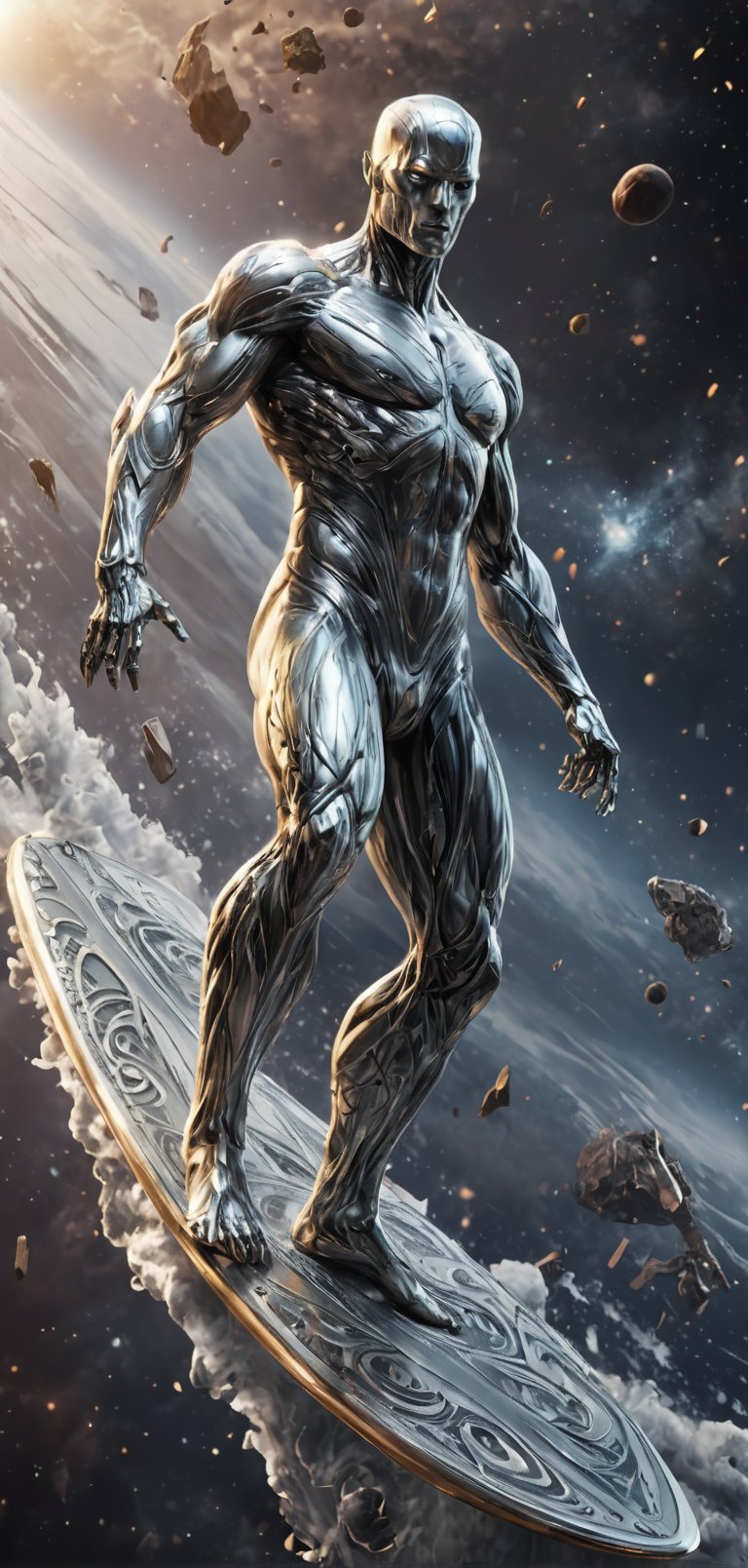 (extremely detailed 8k wallpaper),  a medium full body photo of silver surfer ,  intricate by viper_66789(akr) on Tensor.Art