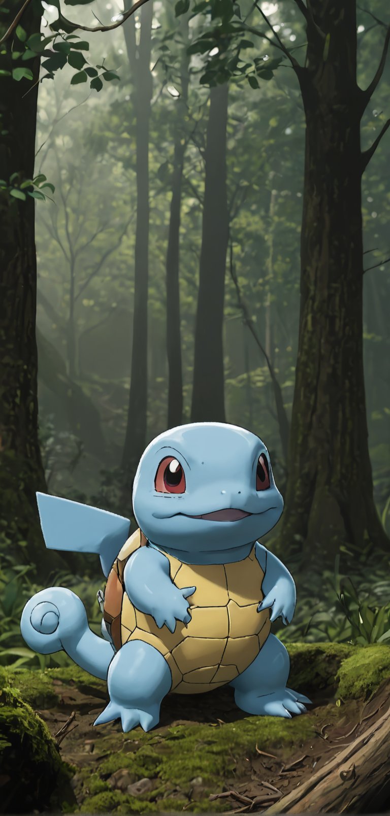 (extremely detailed 8k wallpaper), a medium full body photo of squirtle of pokemon,intricate, highly detailed, dramatic,standing in a forest,