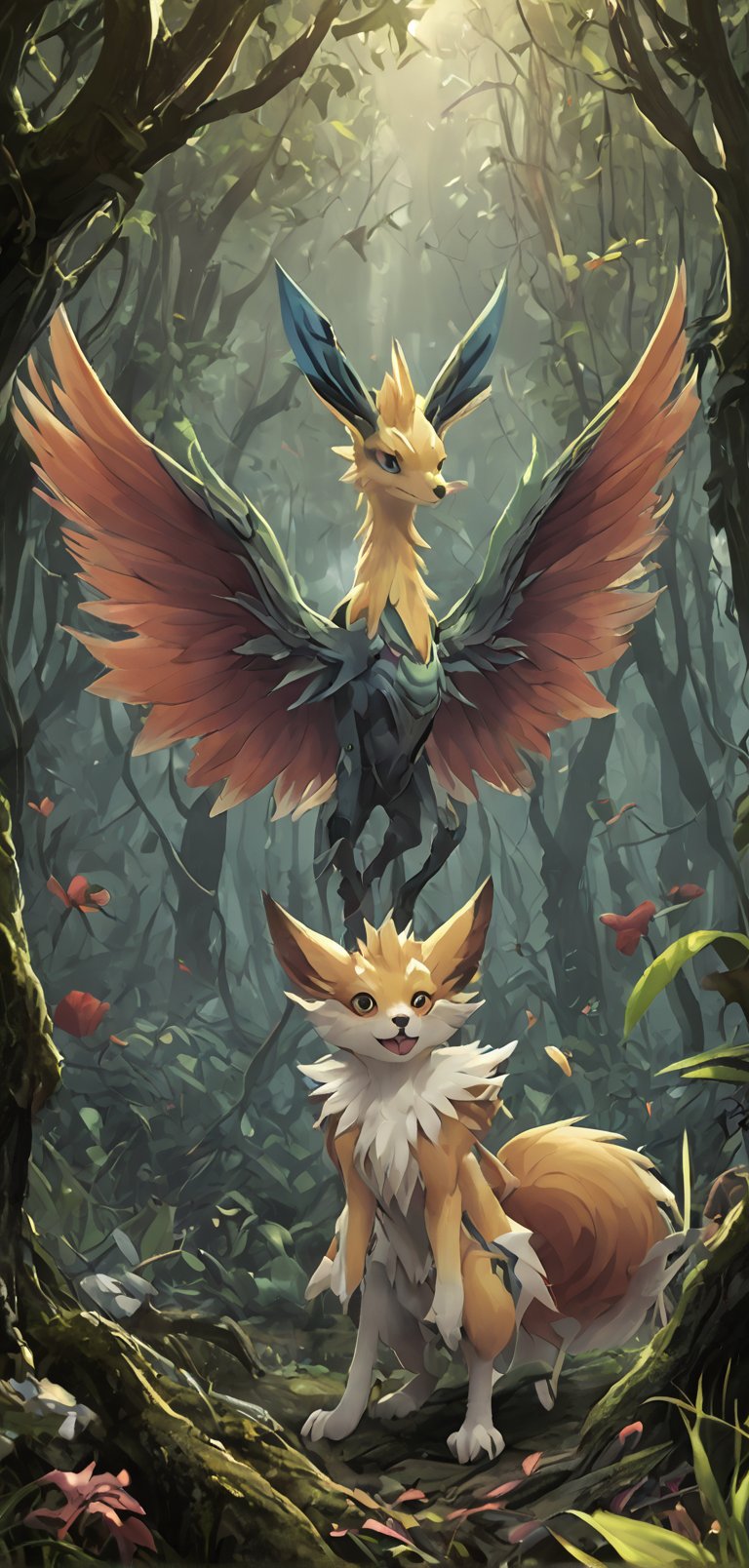 (extremely detailed 8k wallpaper), a medium full body photo of braixen of pokemon,intricate, highly detailed, dramatic,standing in a forest,BraixenPXL