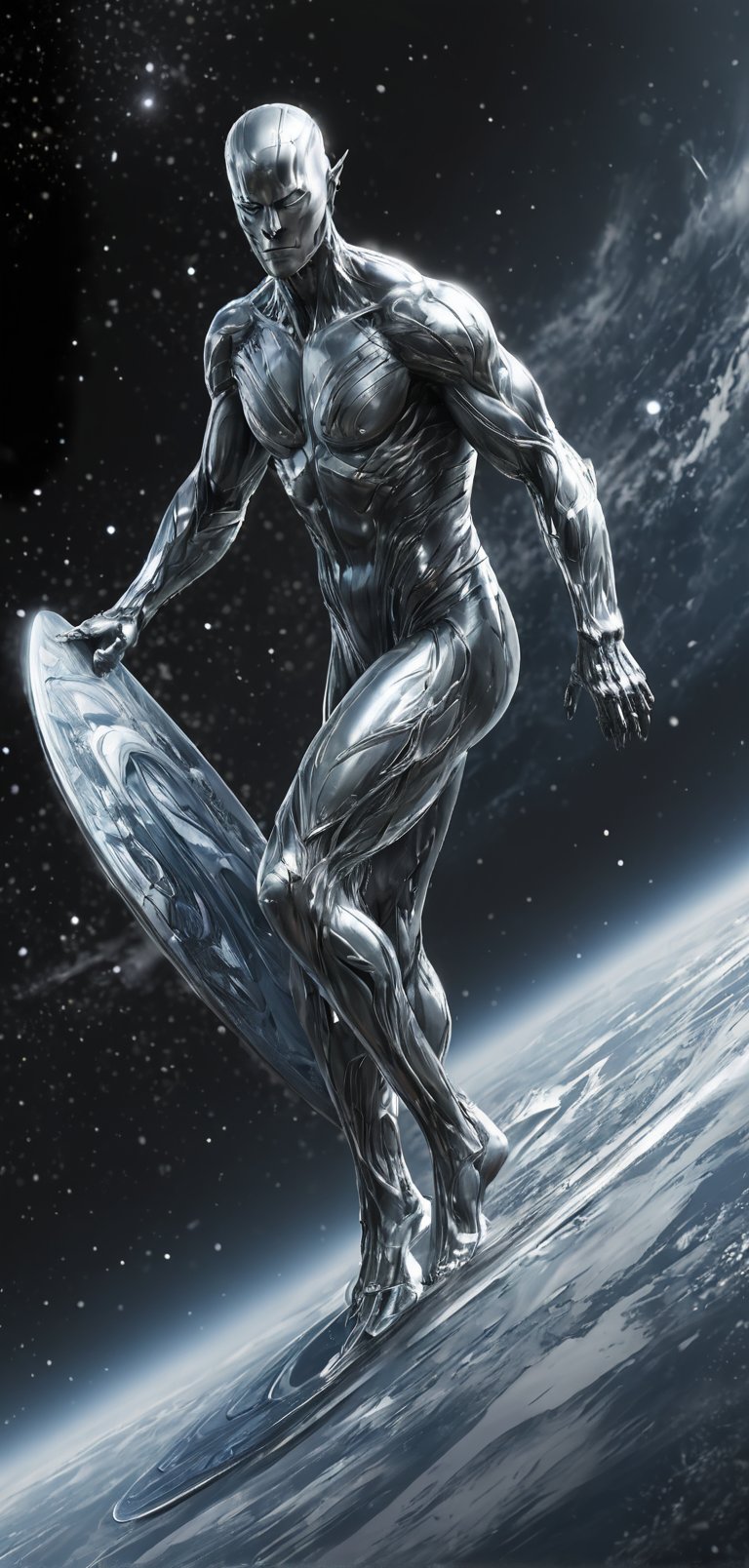(extremely detailed 8k wallpaper),  a medium full body photo of silver surfer ,  intricate by viper_66789(akr) on Tensor.Art