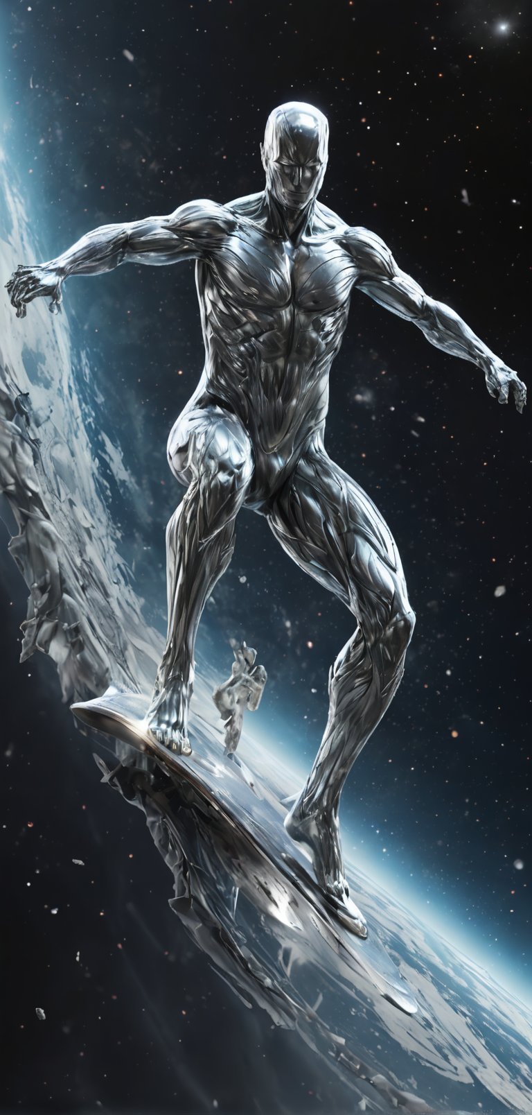 (extremely detailed 8k wallpaper),  a medium full body photo of silver surfer ,  intricate by viper_66789(akr) on Tensor.Art