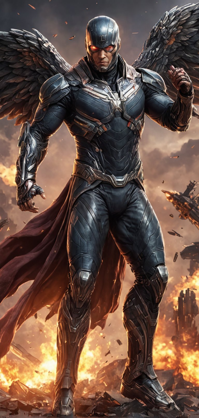 (extremely detailed 8k wallpaper),  a medium full body photo of avengers falcon,  intricate by viper_66789(akr) on Tensor.Art