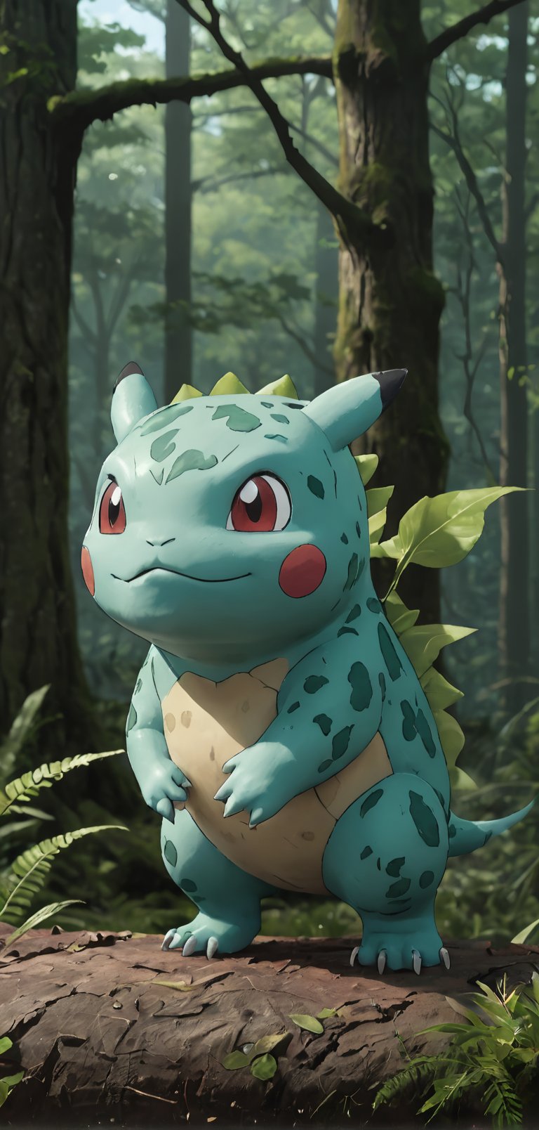 (extremely detailed 8k wallpaper), a medium full body photo of bulbasaur of pokemon,intricate, highly detailed, dramatic,standing in a forest,