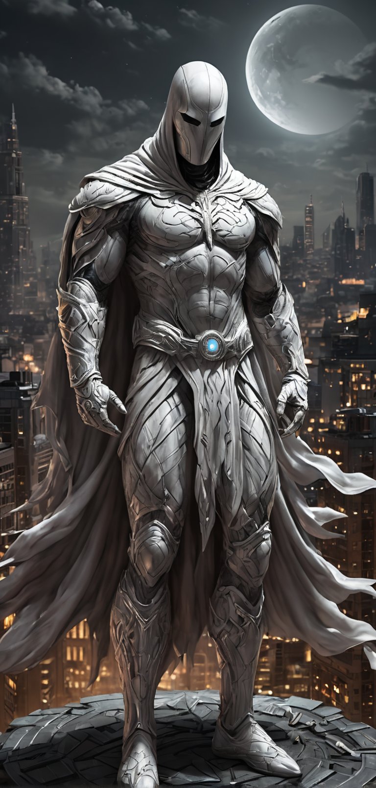 (extremely detailed 8k wallpaper),  a medium full body photo of moon knight,  intricate by viper_66789(akr) on Tensor.Art
