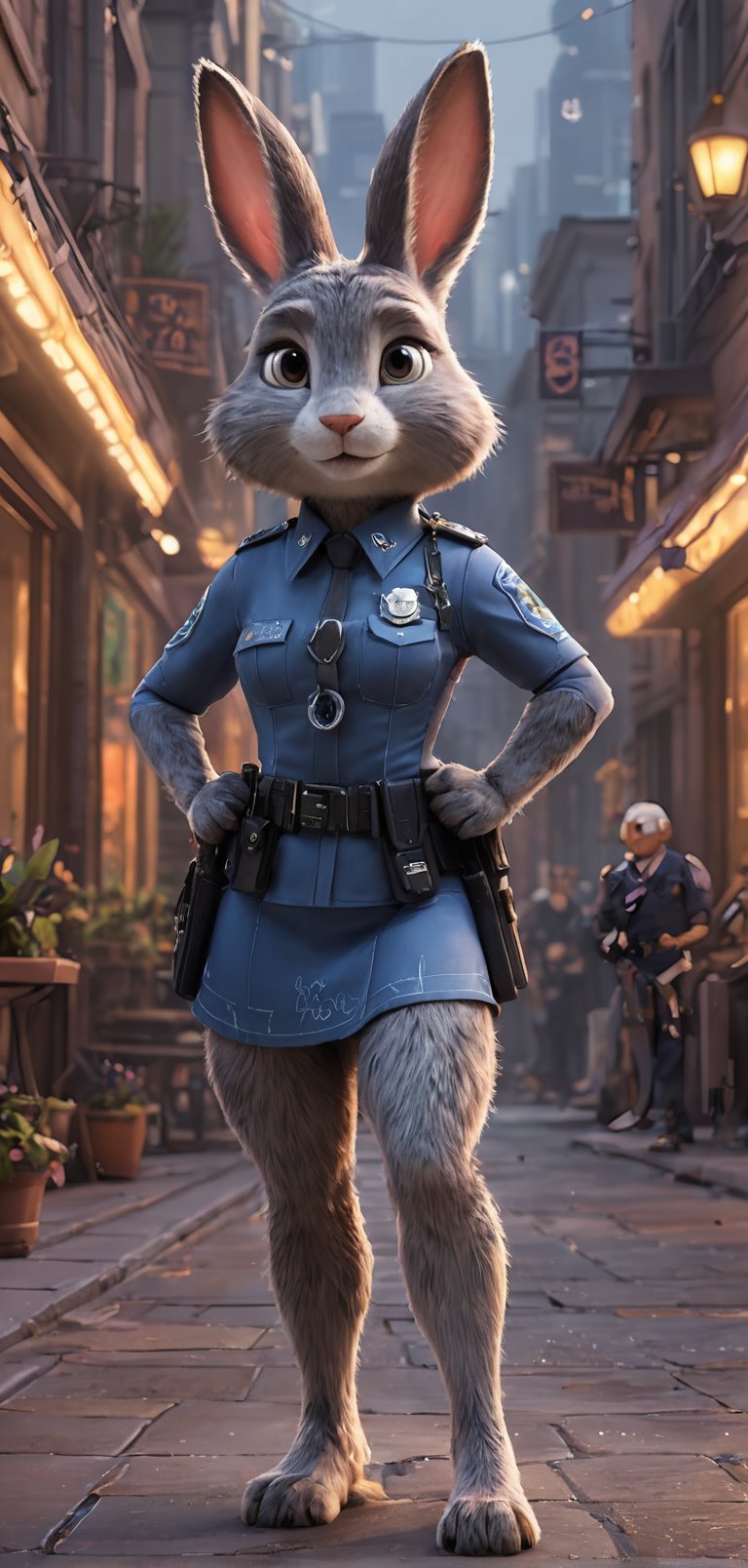 (extremely detailed 8k wallpaper),  a medium full body photo of officer hopps of zootopia,  intricate by viper_66789(akr)...