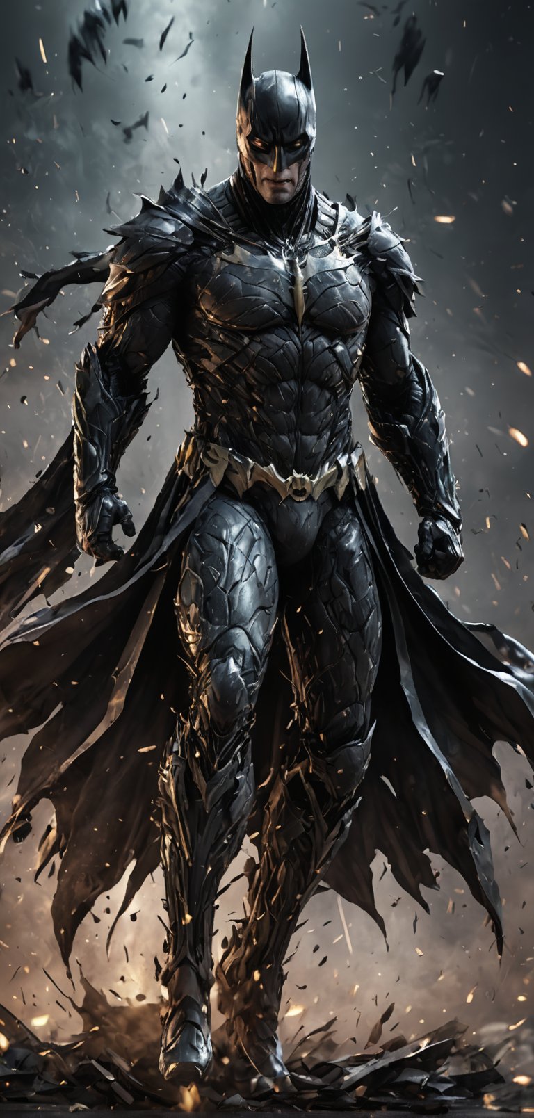 (extremely detailed 8k wallpaper), a medium full body photo of Batman intricate, highly detailed, dramatic, in bat suit, running,ready for war