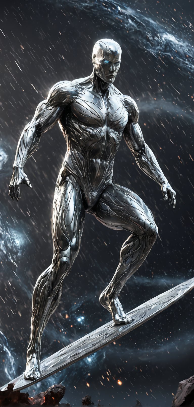 (extremely detailed 8k wallpaper),  a medium full body photo of silver surfer ,  intricate by viper_66789(akr) on Tensor.Art