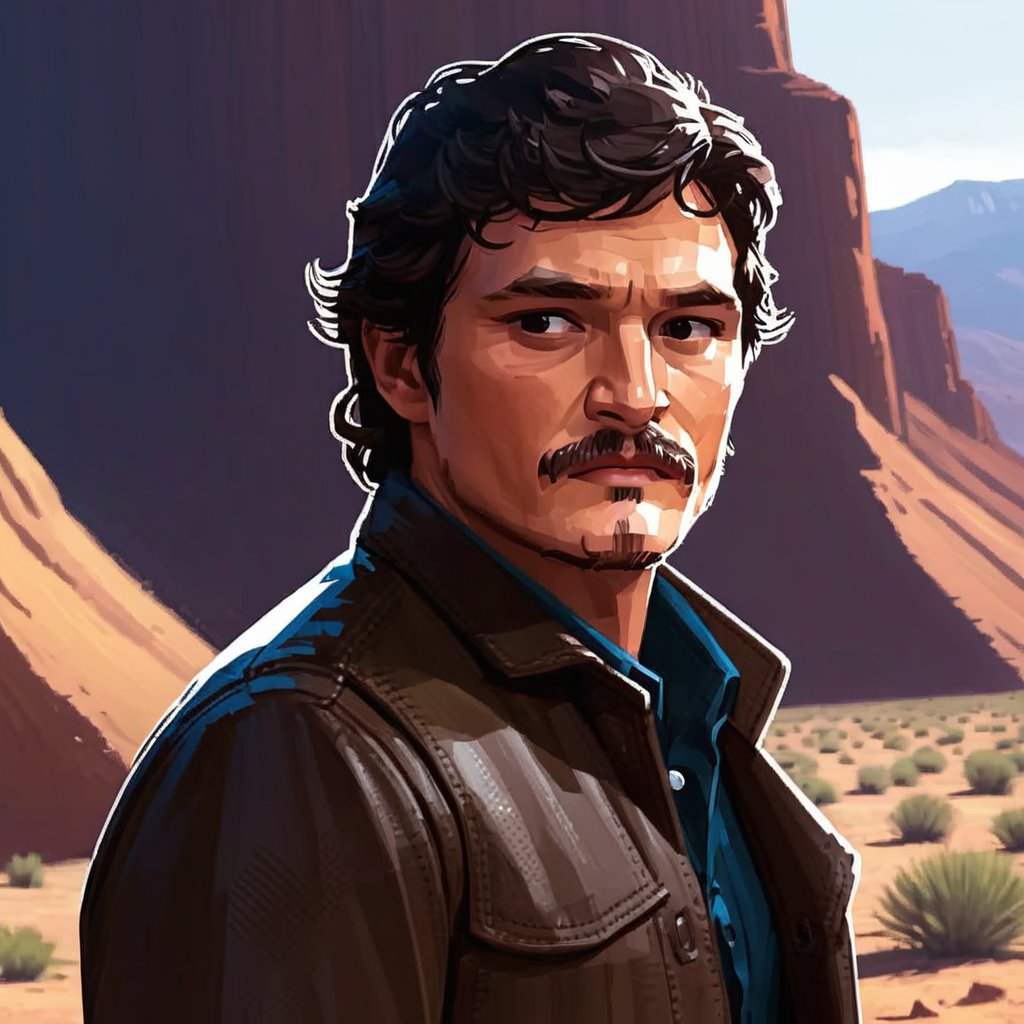 Pedro Pascal,

in the style of the cycle frontier, MRC