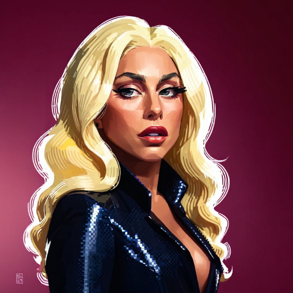 full format portrait of Lady Gaga, style features, backlighting, 



in the style of the cycle frontier, MRC,MeybisRuizCruz,Meybis Ruiz Cruz