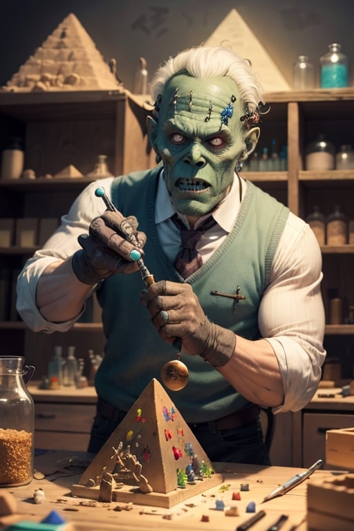 crazy wizzard,  pale skin,  creating in his laboratory by riiwa on Tensor.Art
