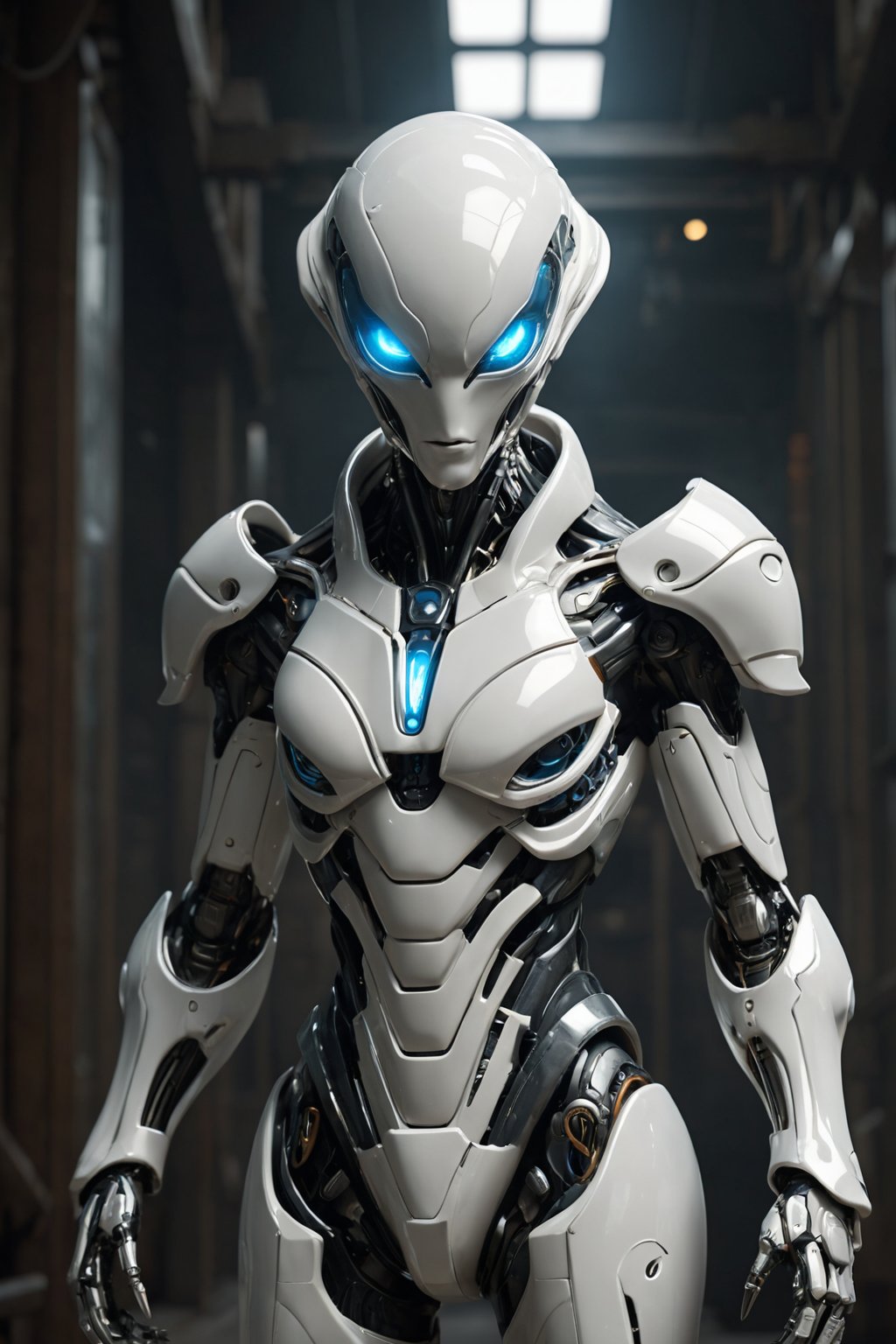 Robot alien in a porcelain suit of armor,  futuristic,  sci-fi by Froggy100 on Tensor.Art