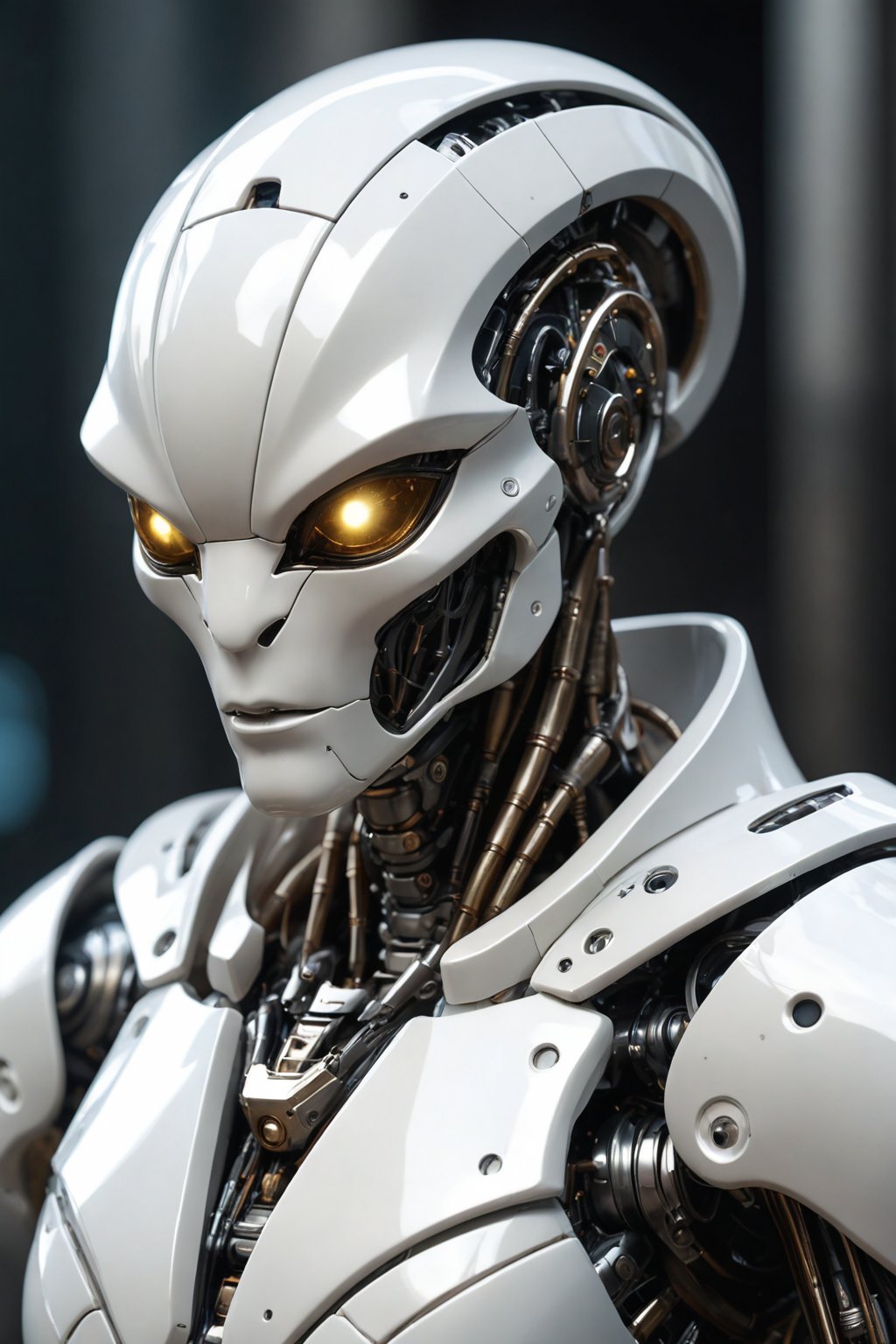 Robot alien in a porcelain suit of armor,  futuristic,  sci-fi by Froggy100 on Tensor.Art