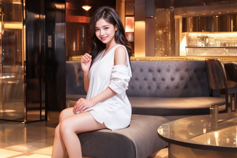 Masterpiece,Best Quality,a full body photograph of multi 16yo Taiwanese girl standing  inside nightclub ,perfect hand,detailed fingernails,perfect legs,natural skin,long hair,8k uhd,high quality,film grain,flash,(Fujifilm XT3),(clear skin),dream_girl,sexy face,detail eyes,eyes smile,solo,long legs,long hair,eyes smile,full body shot,wearing towel,realhands,(night),sexy pose,(hands hidden),rld,, sitting at sofa of waiting area, glass walls at front, pubic indecency, waiting area, view from outside