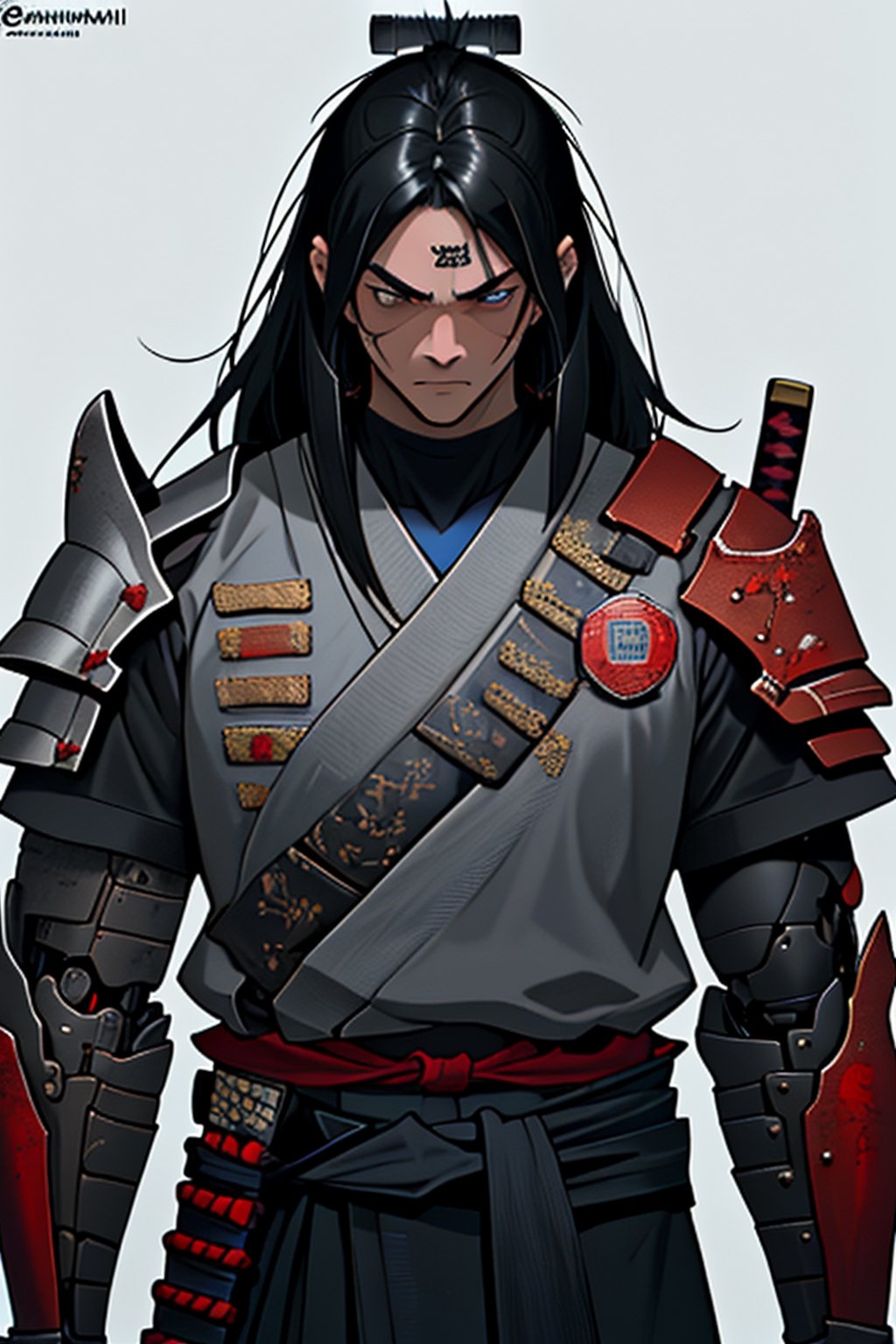 anime male samurai,  cyborg,  armor by The Ronin on Tensor.Art