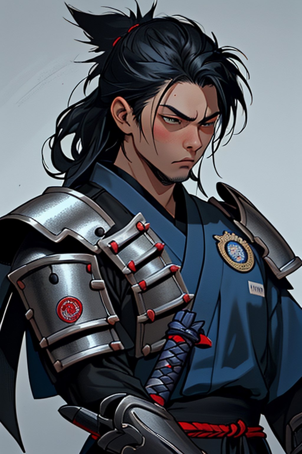 male samurai,  cyborg,  armor by The Ronin on Tensor.Art