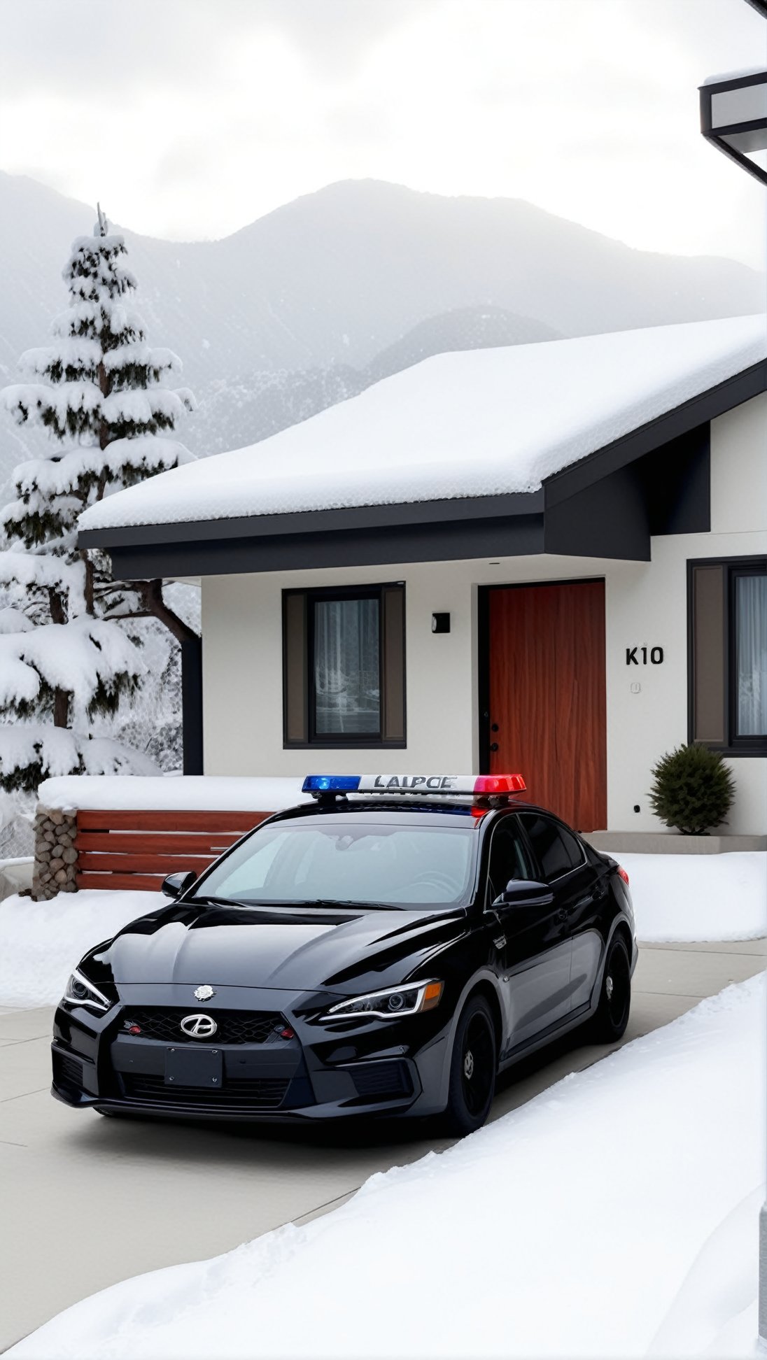 Hyper-Realistic photo of a beautiful LAPD police officer standing in front of a winter resort house,20yo,1girl,solo,LAPD police uniform,cap,detailed exquisite face,soft shiny skin,smile,sunglasses,looking at viewer,Kristen Stewart lookalike,cap,fullbody:1.3
BREAK
backdrop:luxurious modern resort house,police car,road,snow,tree,girl focus,[cluttered maximalism]
BREAK
settings: (rule of thirds1.3),perfect composition,studio photo,trending on artstation,depth of perspective,(Masterpiece,Best quality,32k,UHD:1.4),(sharp focus,high contrast,HDR,hyper-detailed,intricate details,ultra-realistic,kodachrome 800:1.3),(cinematic lighting:1.3),(by Karol Bak$,Alessandro Pautasso$,Gustav Klimt$ and Hayao Miyazaki$:1.3),art_booster,photo_b00ster, real_booster,w1nter res0rt