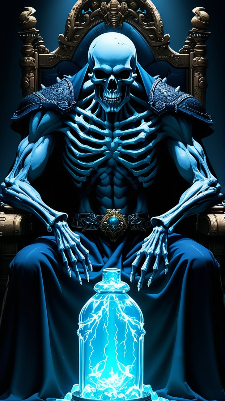 a skull monster sitting in his throne \(ek_gm\),  dark theme,  ek_game_3ffect by EclipseKww on Tensor.Art