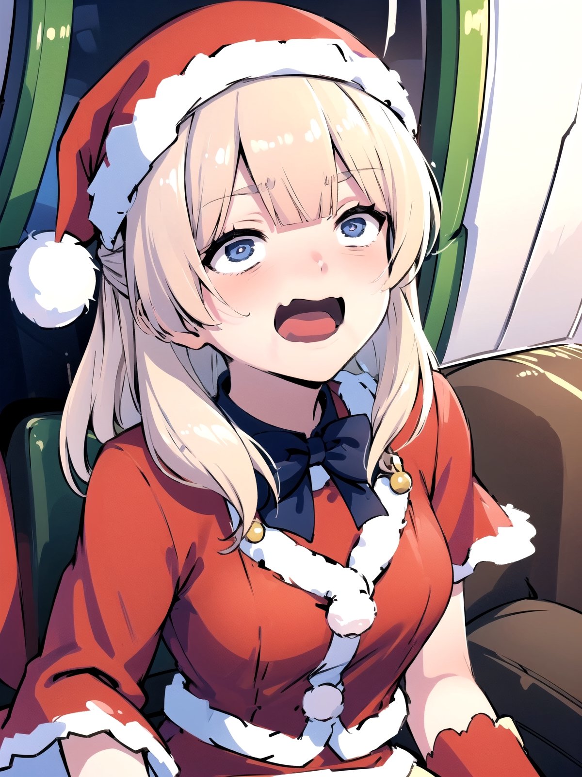 //Quality,
(masterpiece), (best quality), 8k illustration,
//Character,
overlordentoma, 1girl, solo, smile, 
//Fashion,
santa_costume,
//Background,
indoors, christmas, 
//Others,
aquascreaming,aaarisu