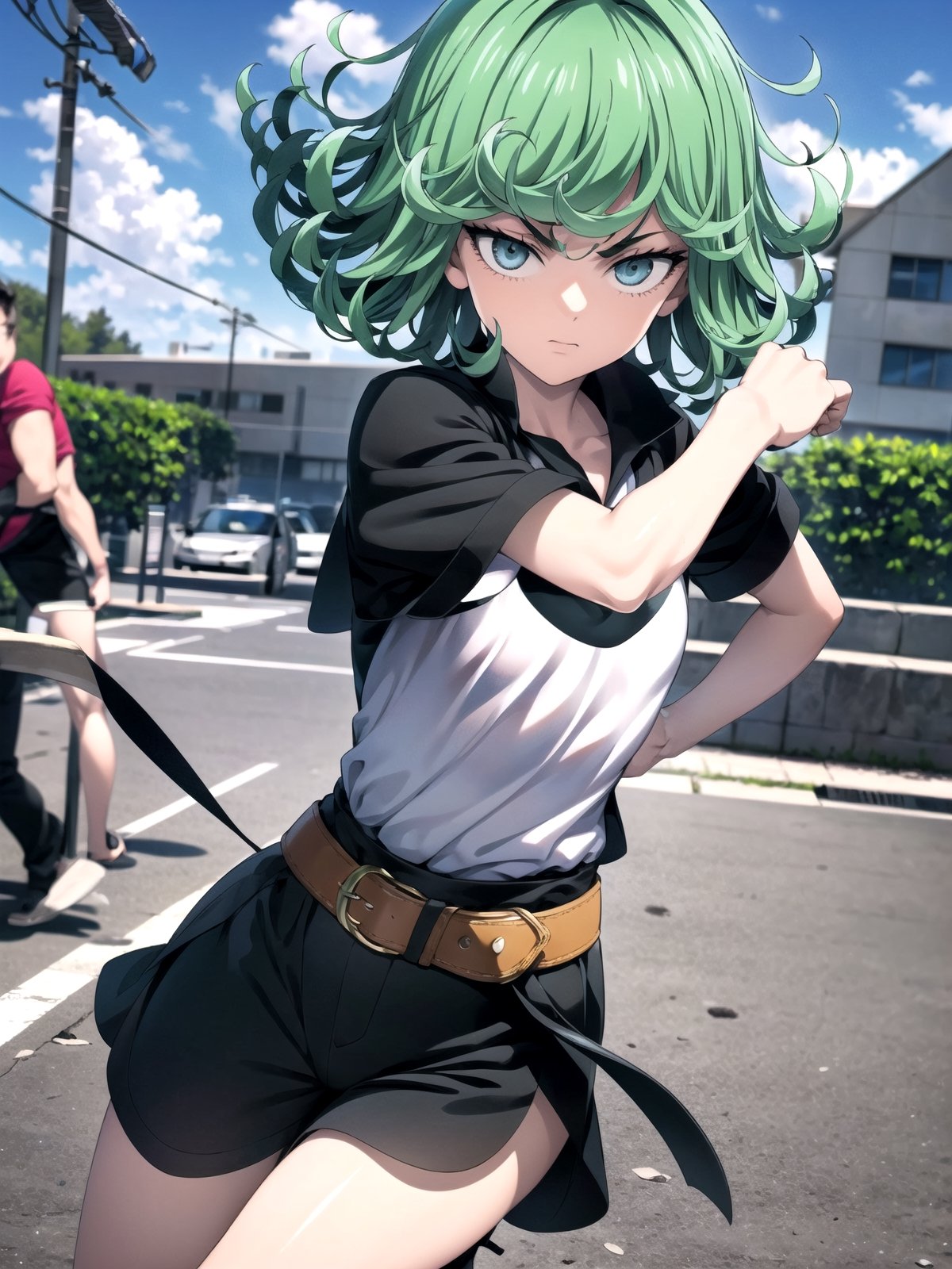 //Quality,
(masterpiece), (best quality), 8k illustration
,//Character,
1girl, solo
,//Fashion,
,//Background,
park, apple
,//Others,
superpower, hitting a boy,tatsumaki