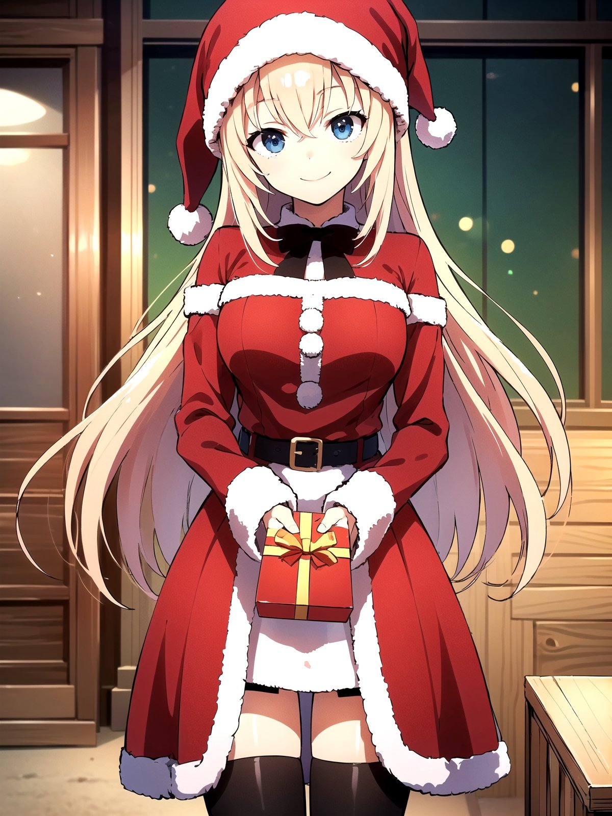 //Quality,
(masterpiece), (best quality), 8k illustration,
//Character,
overlordentoma, 1girl, solo, smile, gift
//Fashion,
santa_costume,
//Background,
indoors, christmas, 
//Others,
,aahonami