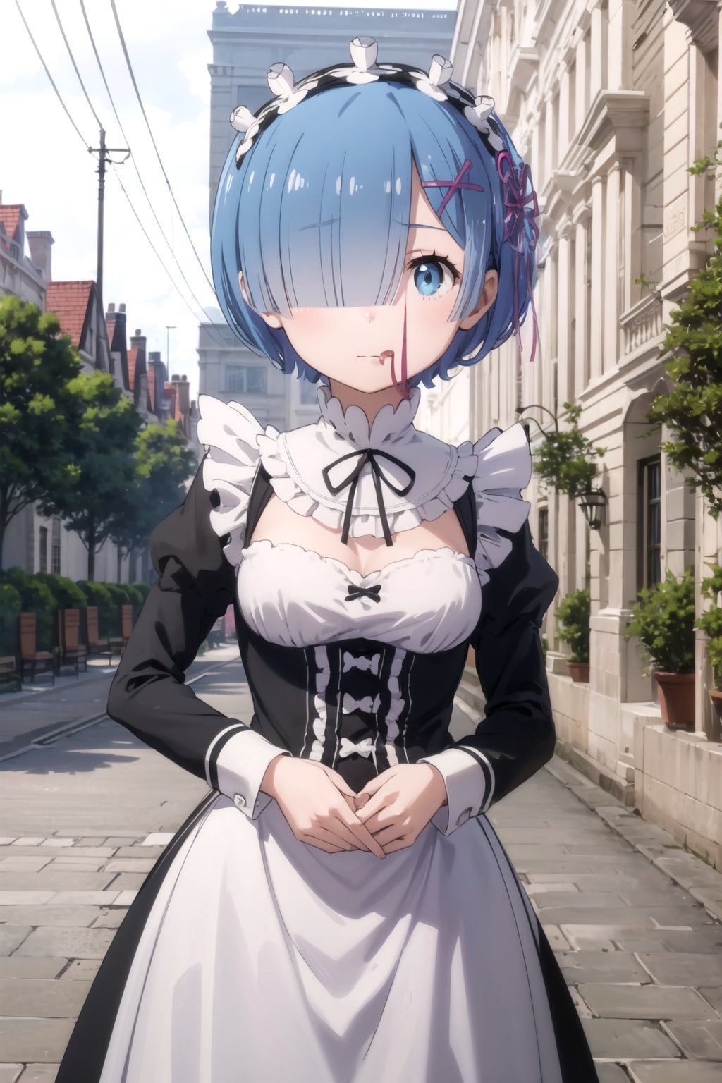 //Quality,
masterpiece, best quality
,//Character,
1girl, solo
,//Fashion,
,//Background,
white_background, simple_background
,//Others,
,rem, roswaal mansion maid uniform, maid headdress