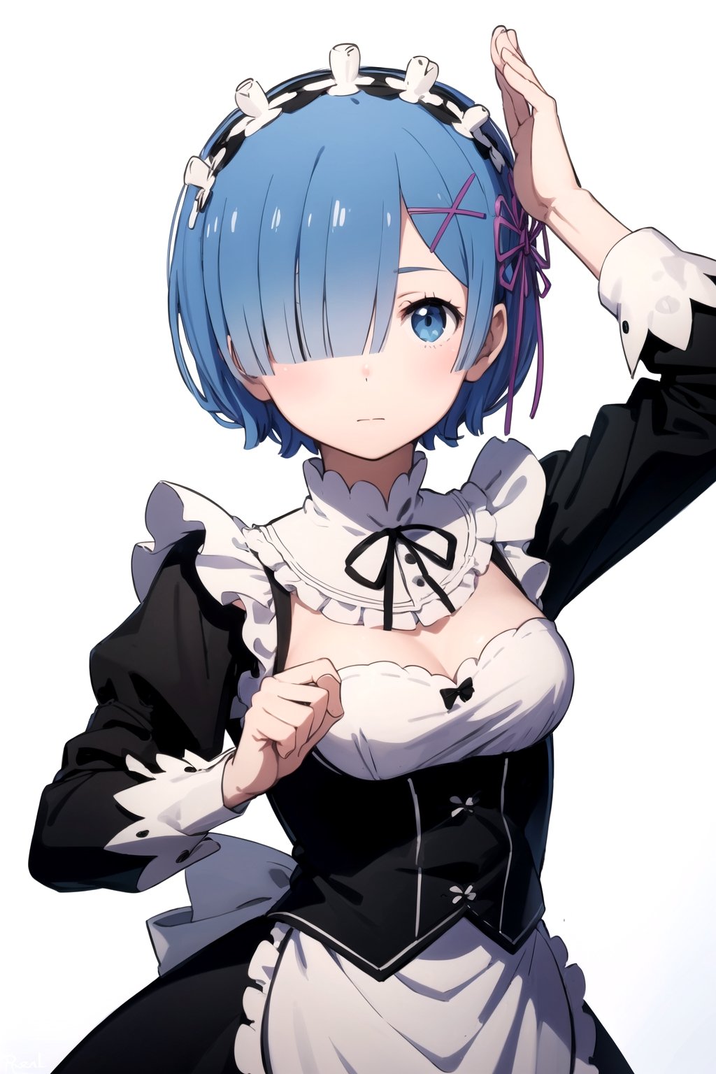 //Quality,
masterpiece, best quality
,//Character,
1girl, solo
,//Fashion,
,//Background,
white_background, simple_background
,//Others,
,rem, roswaal mansion maid uniform, maid headdress