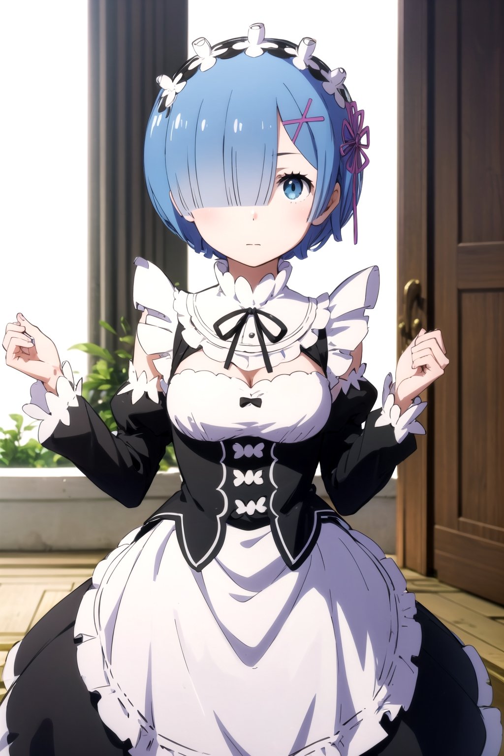 //Quality,
masterpiece, best quality
,//Character,
1girl, solo
,//Fashion,
,//Background,
white_background, simple_background
,//Others,
,rem, roswaal mansion maid uniform, maid headdress