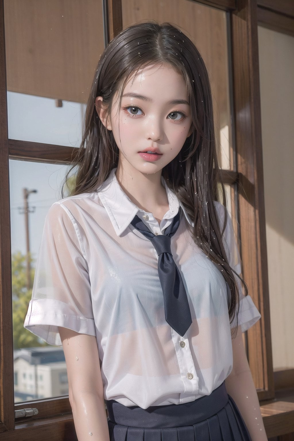 1girl,  ((wet school uniform)),  pouting by simon_jk_lazy on Tensor.Art