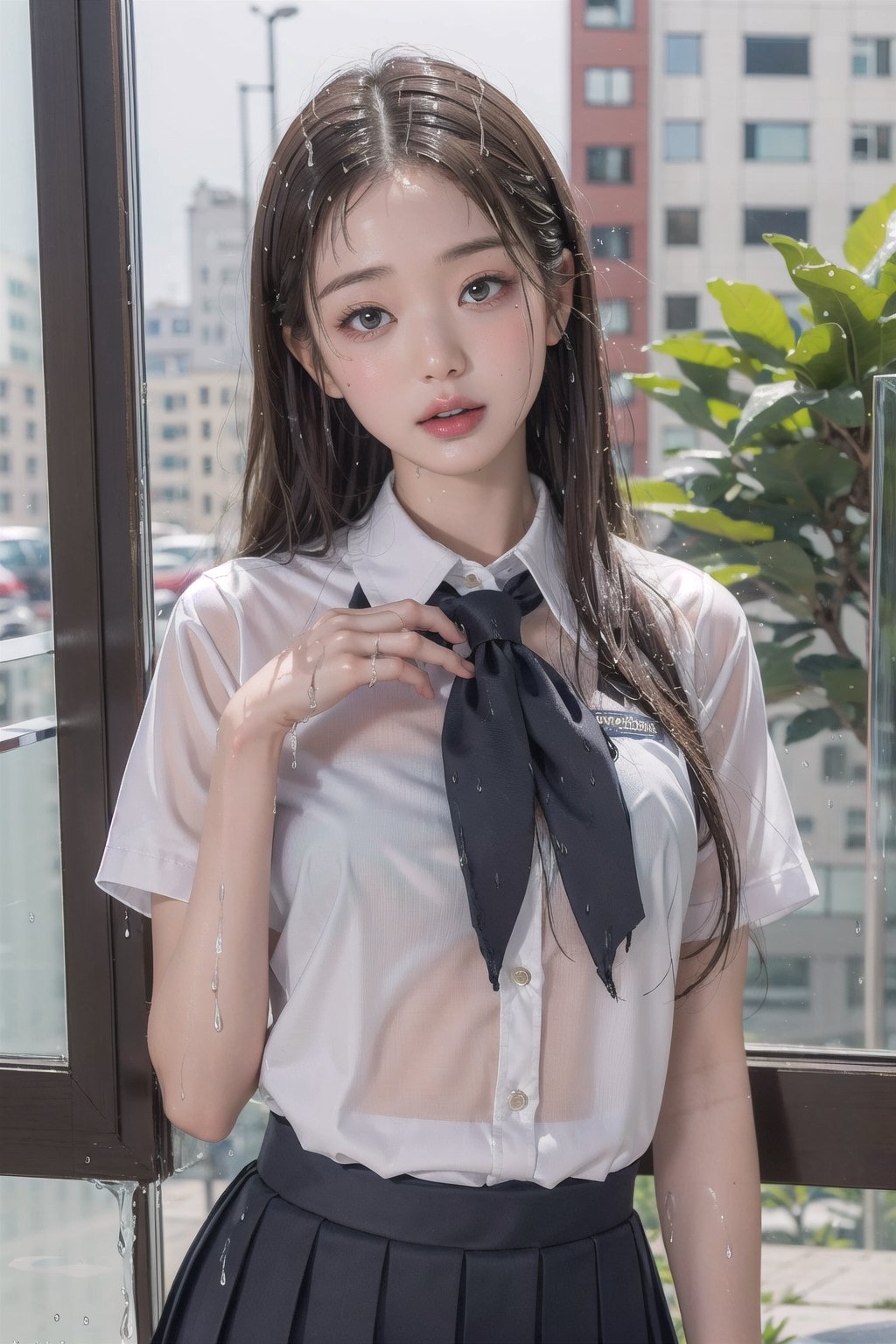 1girl,  ((wet school uniform)),  pouting by simon_jk_lazy on Tensor.Art