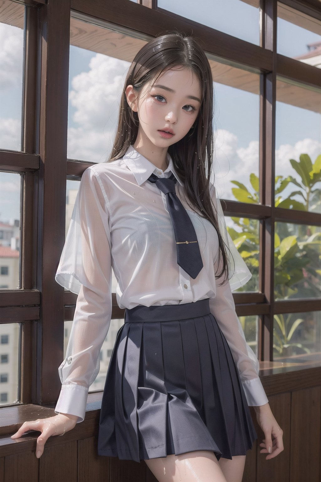 1girl,  ((wet school uniform)),  pouting by simon_jk_lazy on Tensor.Art