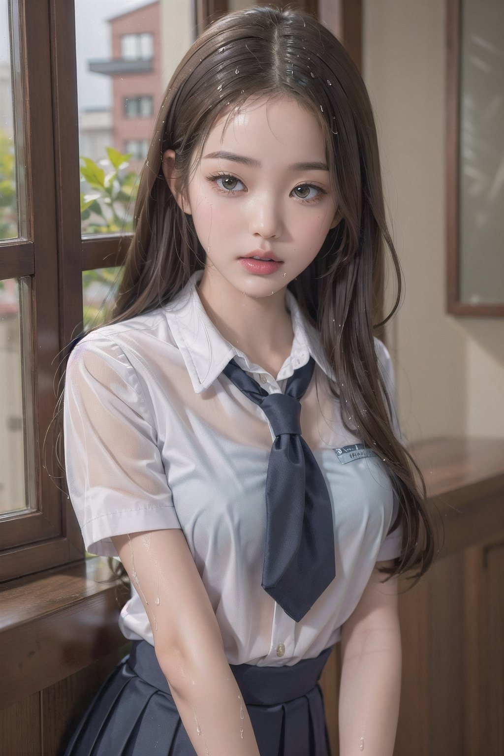 1girl,  ((wet school uniform)),  pouting by simon_jk_lazy on Tensor.Art