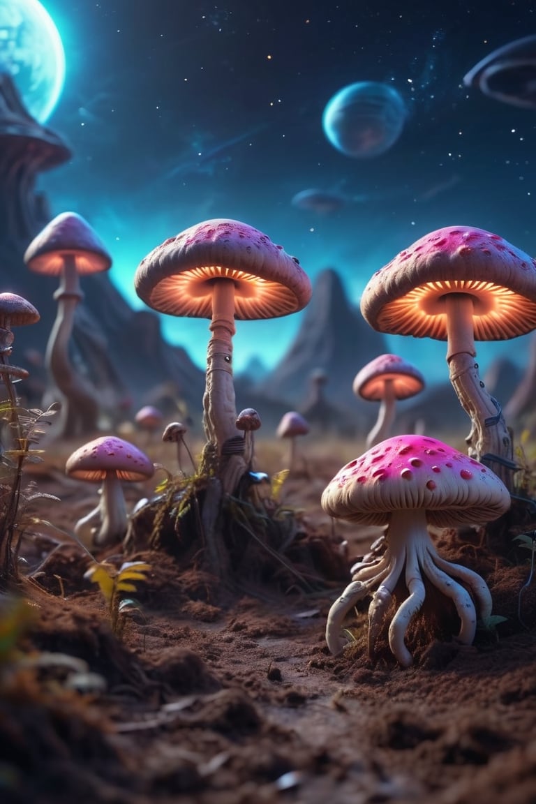 (masterpiece,  best quality),  alien mushrooms on the ground by Fidelkus on Tensor.Art