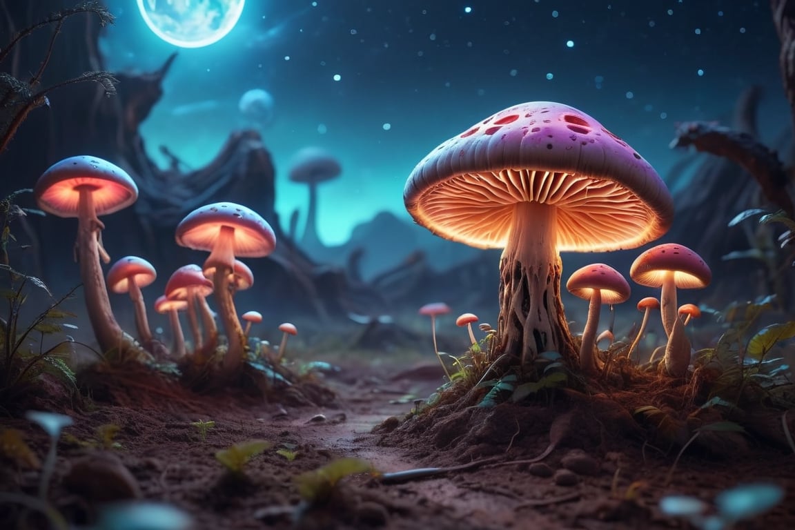 (masterpiece,  best quality),  alien mushrooms on the ground by Fidelkus on Tensor.Art
