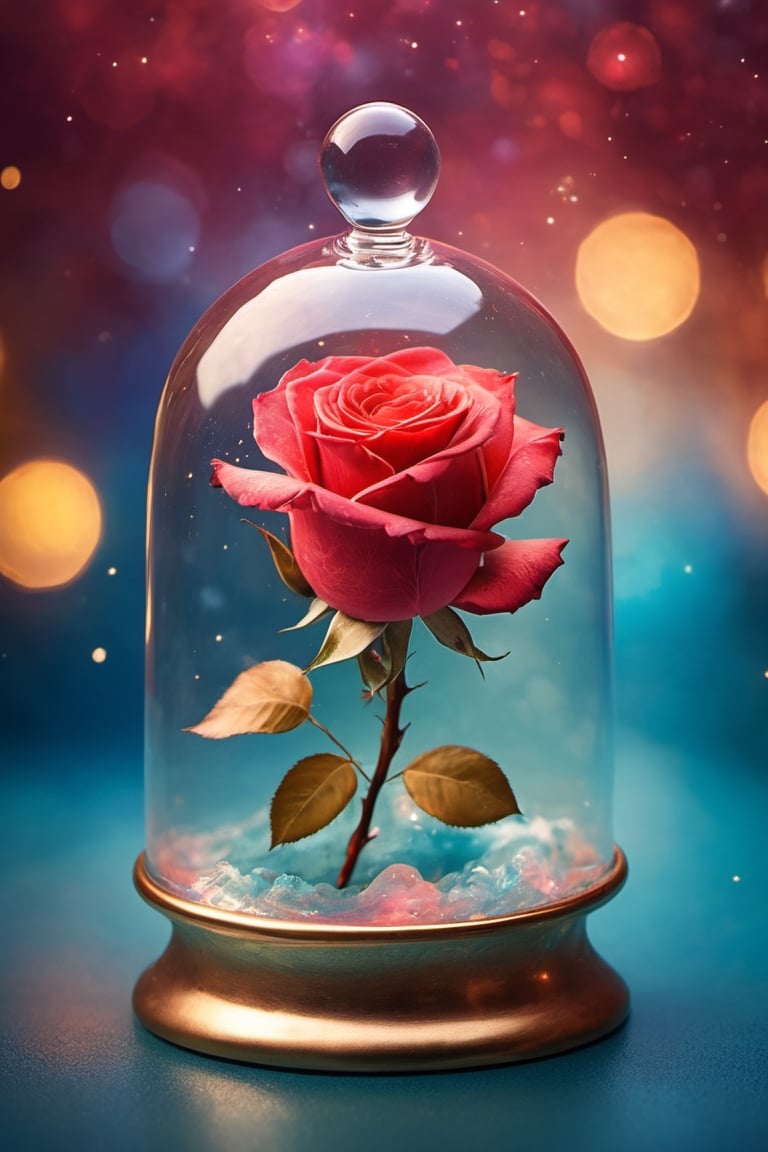 close up roses ((teat shape)) , (red,), , detailed focus, deep bokeh, beautiful, dreamy colors, rose encapsulated in a glass bell, floating in sapce, colorfull space nebula background, . Visually delightful
,3D,more detail XL , ,ink 