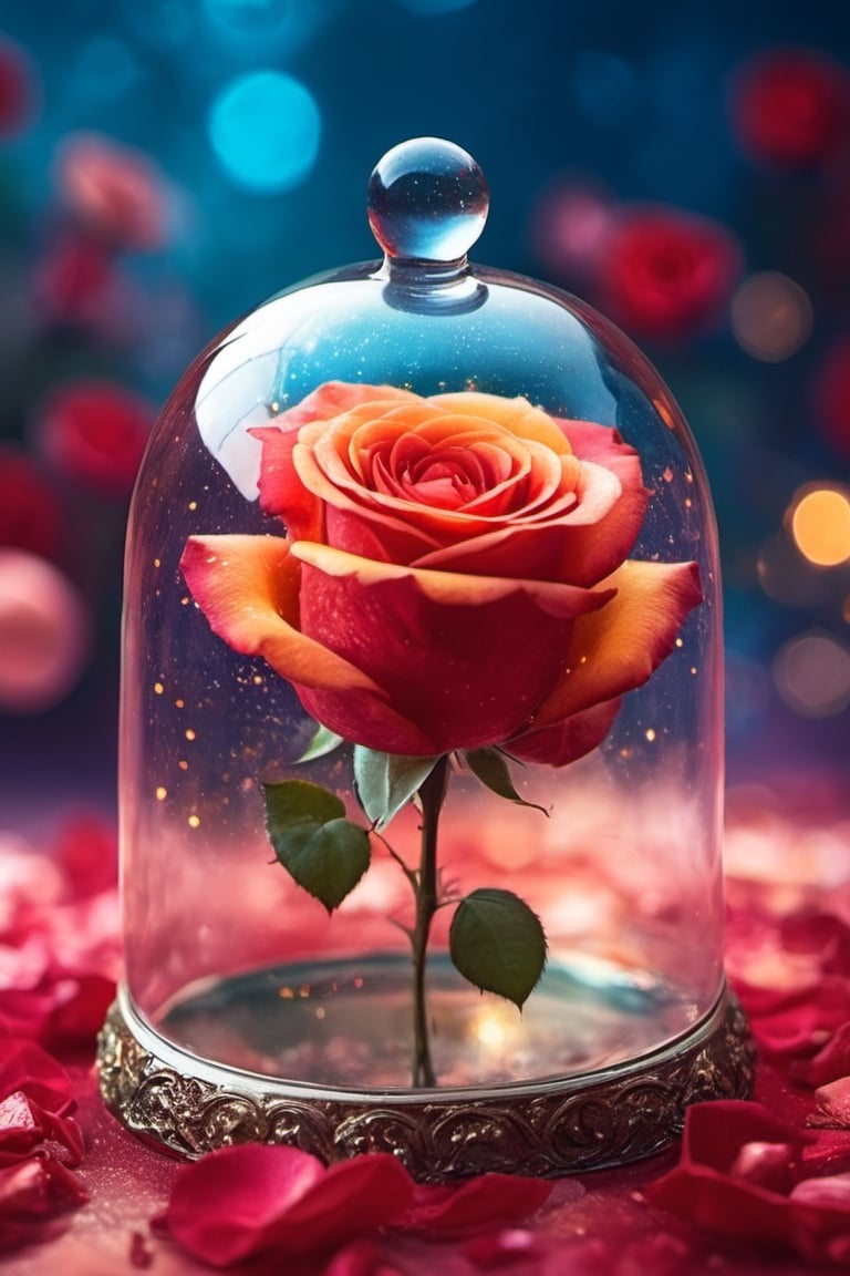 close up roses ((teat shape)) , (red,), , detailed focus, deep bokeh, beautiful, dreamy colors, rose encapsulated in a glass bell, (((floating in sapce))), colorfull space nebula background, . Visually delightful
,3D,more detail XL , ,ink 