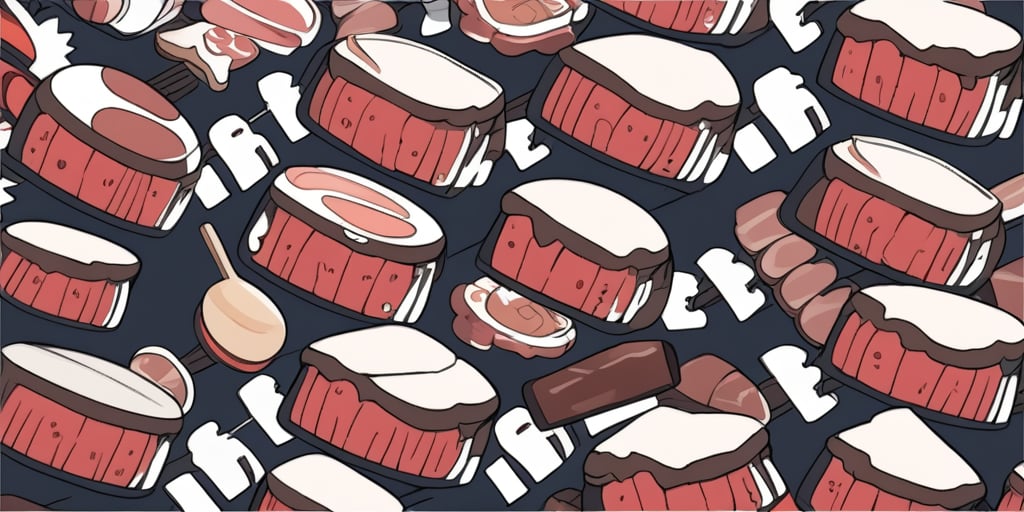 ((cartoon style)), Meat Background, anime,