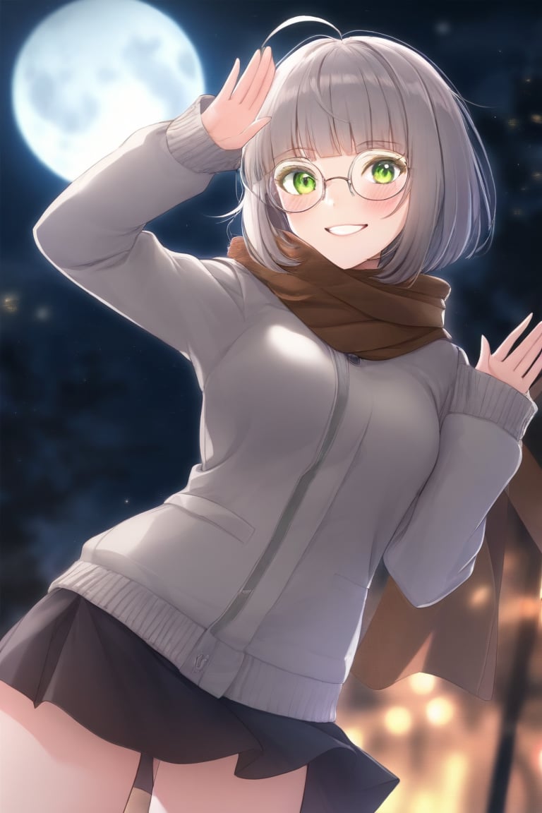 1girl,  (gray hair),  green eyes by 七瀬丸 on Tensor.Art