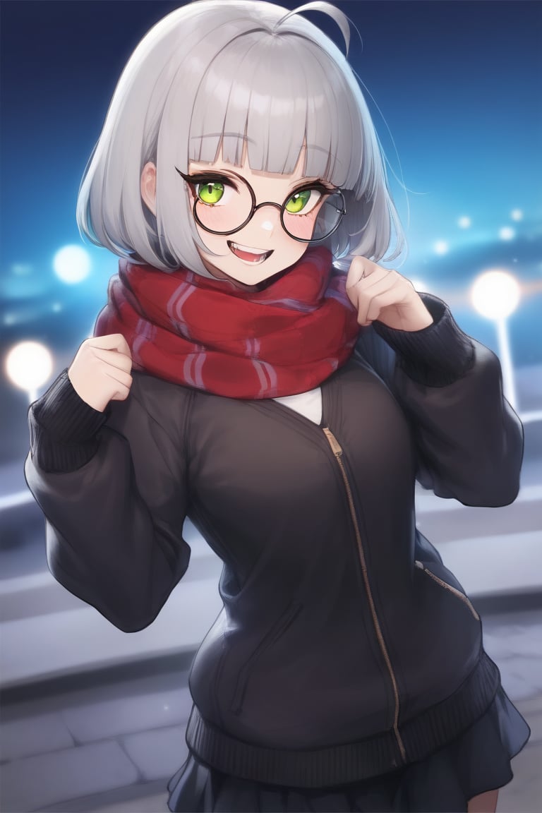 1girl,  (gray hair),  green eyes by 七瀬丸 on Tensor.Art