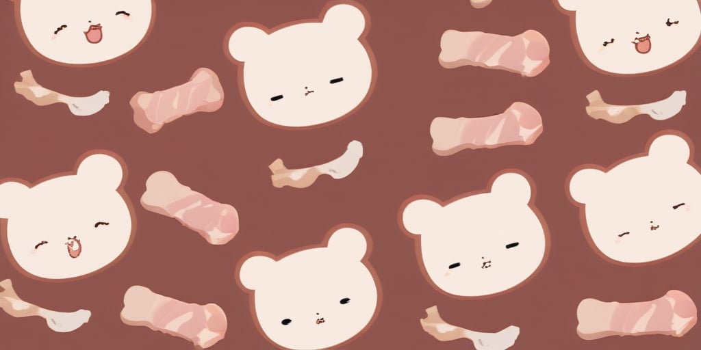 ((cartoon style)), Meat Background, anime, cute, simple_background