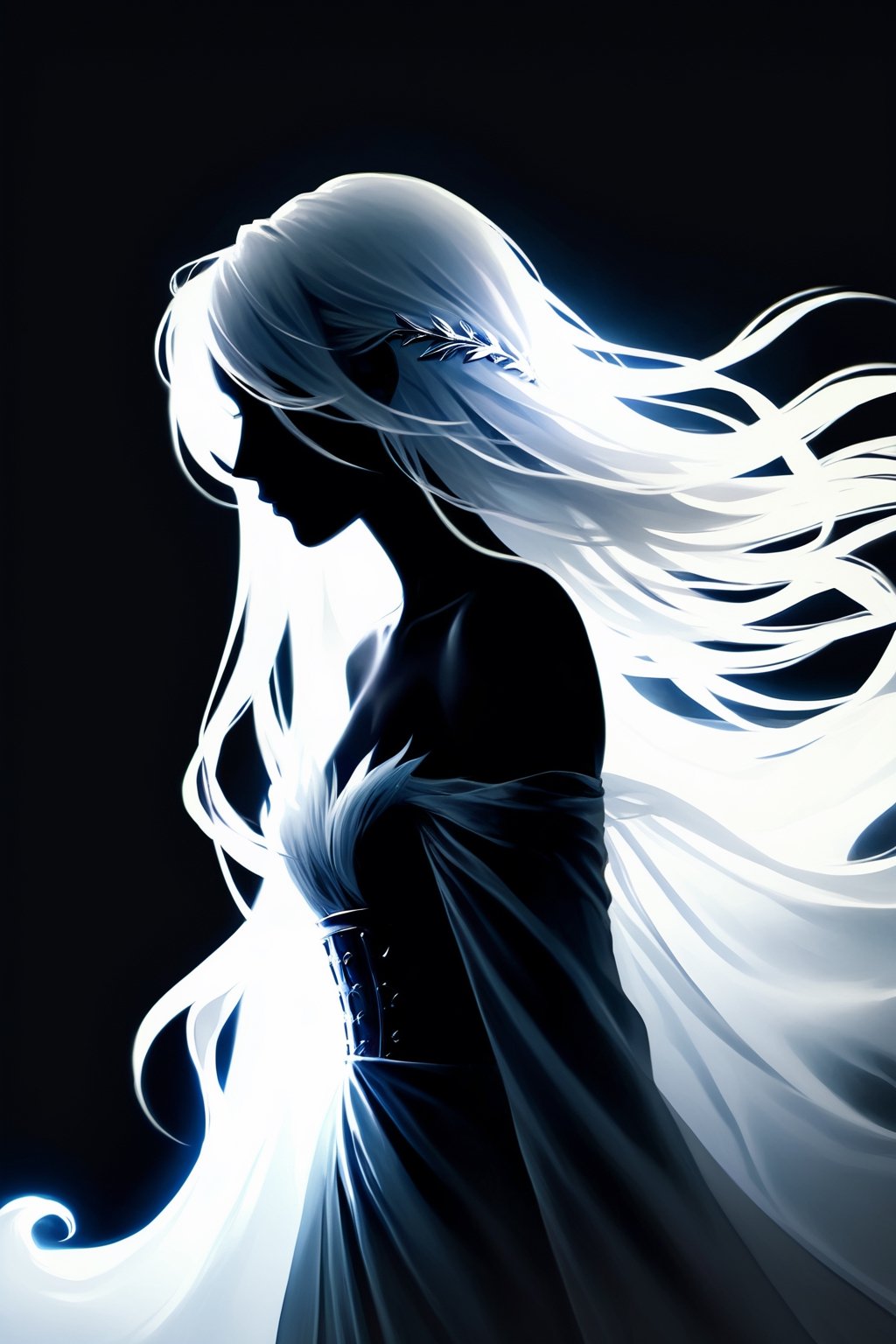 final fantasy,realistic,minimalism style,ghostly beauty