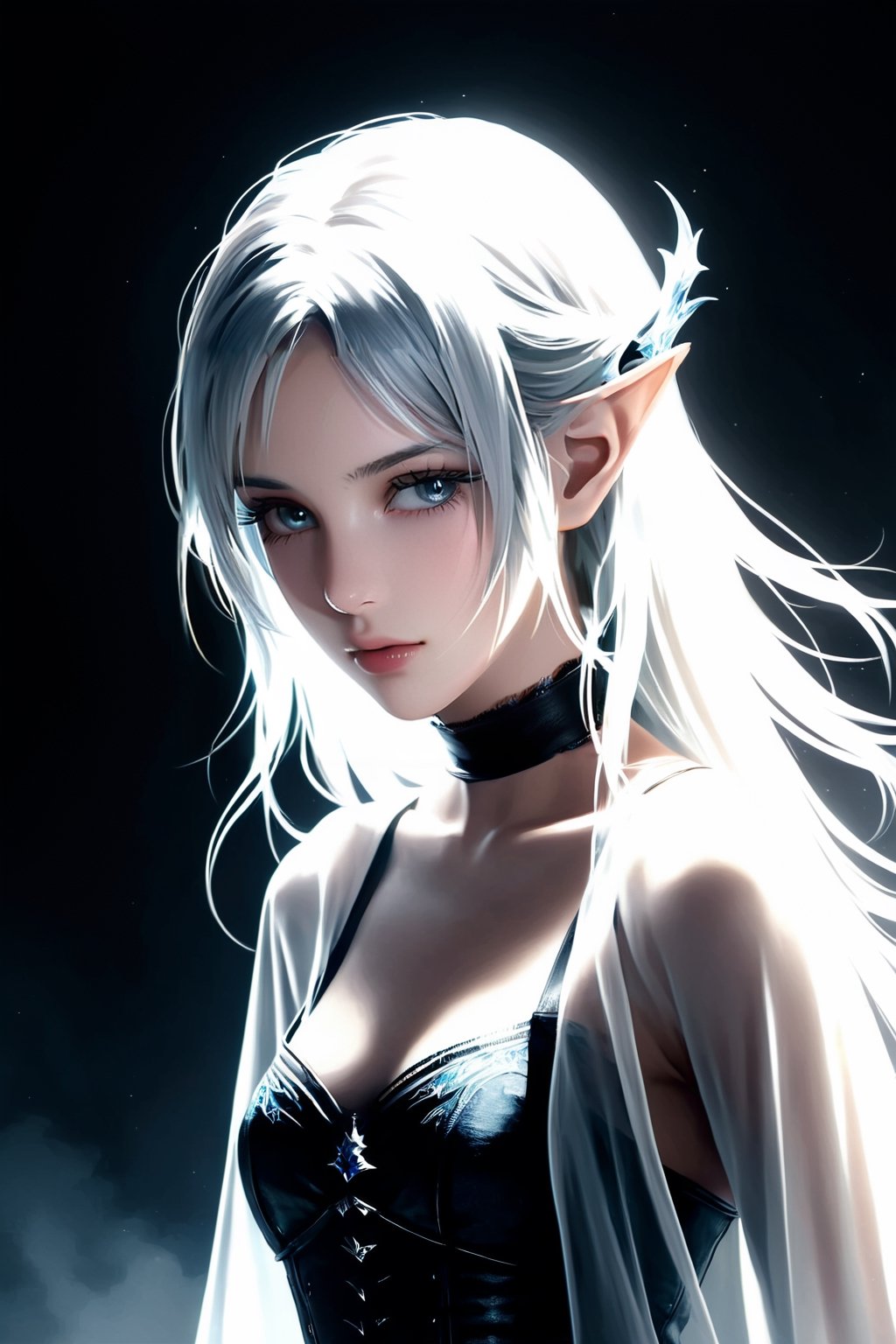 final fantasy,realistic,minimalism style,ghostly beauty