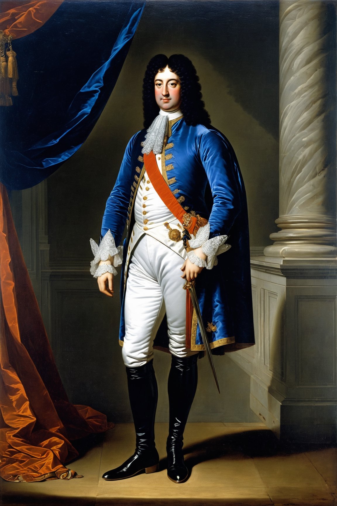 by Francesco Hayez,
Louis XIV equestrian portrait,
full body,  neoclassical