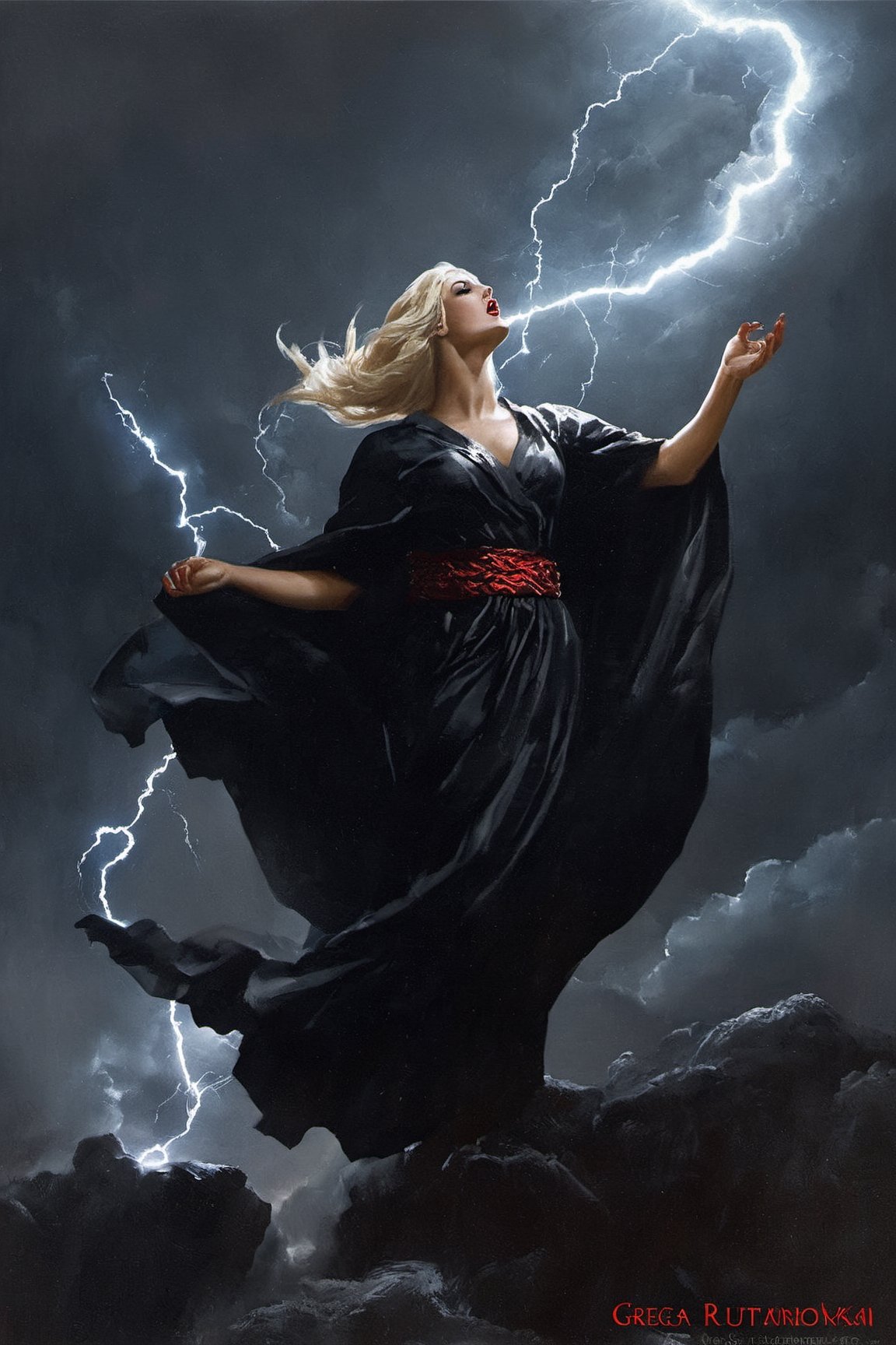 by Dante Alighieri  in 13c.

Hell (Inferno), Purgatorio, Paradise (Paradiso), 
full body,
Neoclassicism, Apocalypse, (Red Moon: 0.6), lightning, thunder, black clouds, heavy rain, storm, wind, philosopher monk,
Neoclassicism, beauty girl, blonde hair,White fishnets woman wearing, Flying Net woman wearing, Stylish,greg rutkowski