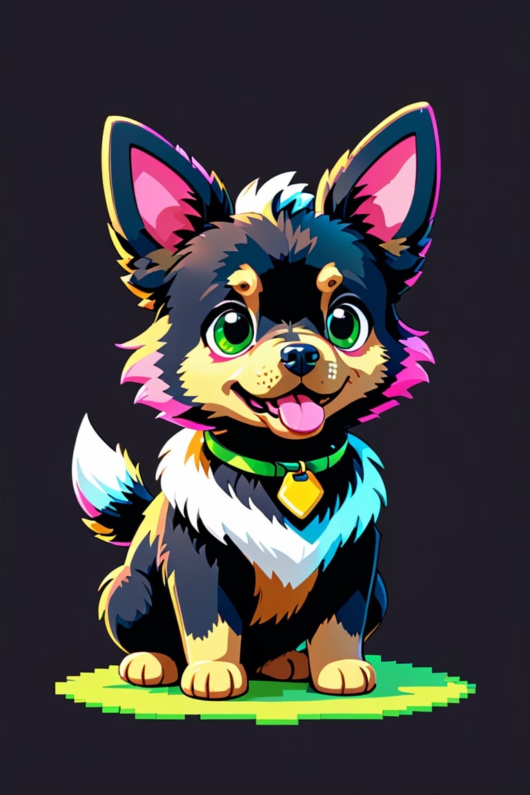 Cute Vector | Vector dog character for T shirt design,White, black, pink, blue, yellow, green colored, clean and black background, V-ray
(((a cute pattern))) 
(((HD Pixel Style)))

Clean background, 
pixel style,pixelart,Pixel Art,pixel art ,PixArFK,Furry